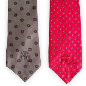 Vintage Countess Mara Foulard Geometric Medallion Necktie Tie Set